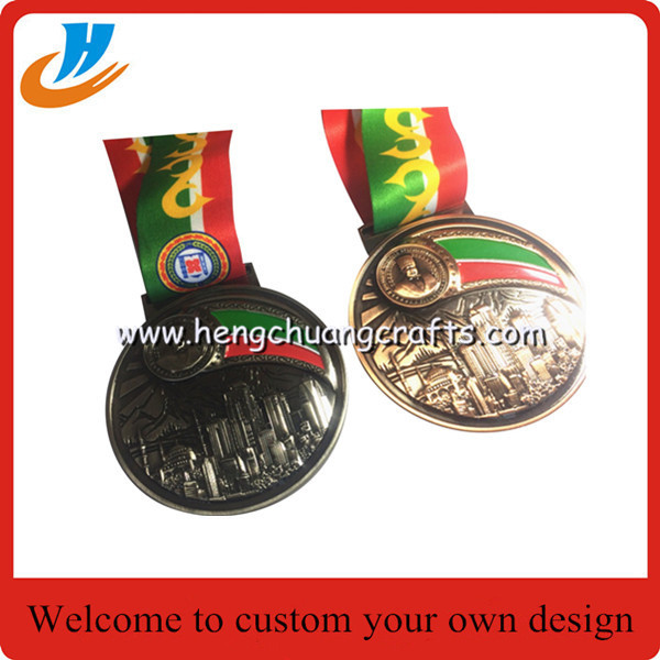 Old challenge medals/Antique metal medals customized,award ribbon medals wholesale
