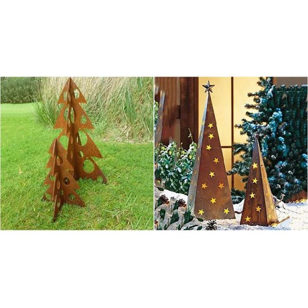 Special Garden Decorative Laser Cut Corten Steel Christmas Tree for Xmas Holiday