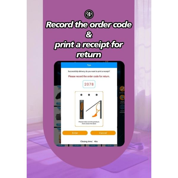 Locker Vending Machine with Smart Rent & Return System and Customizable Pricing for Gym Gear Rental