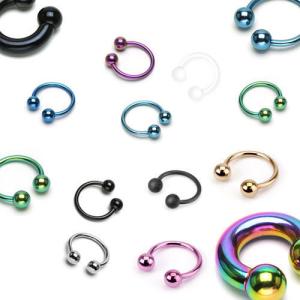 China Anodized Titanium Nose Jewelry 18k Gold Round Barbell Ball on sale