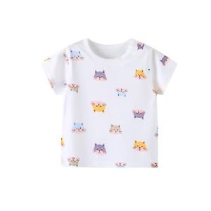 Cheap 12kg 90cm Girls Printed Half Sleeve Casual Shirts Anti Shrink For Toddler wholesale