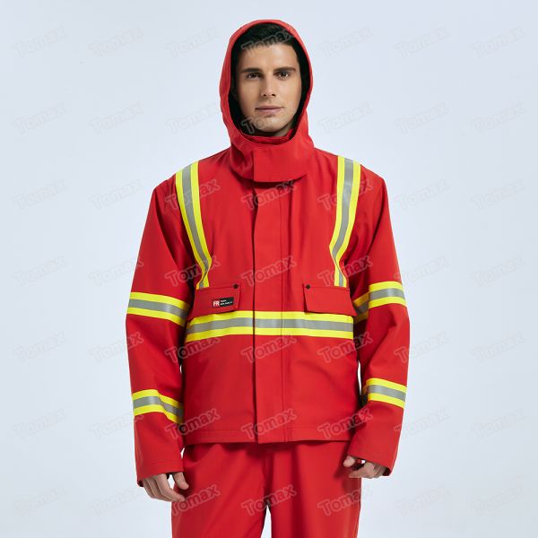 330gsm Concealed Front Zipper Fire Protection Clothing , EN11612 Flame Resistant Apparel