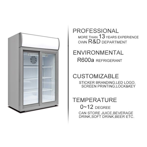105L Upright beverage display cooler 2 glass door vertical showcase cold drink/soft drink refrigerator SC105L