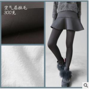 Cheap 300g elastic layer of air fabric brushed fleece fabrics knitted fabrics ladies pants wholesale