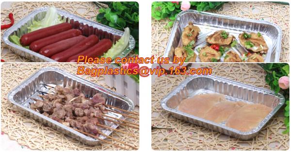Silver Foil Rectangular Takeout Container with paper lid,Kitchen Use Aluminum Foil Container,700ml food storage containe