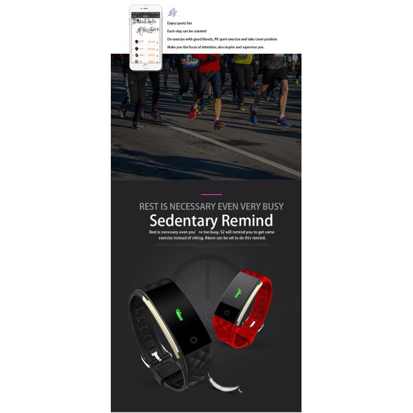 90mAh Color Screen Smart Bracelet , 0.96" TFT Smart Wristband Ip67