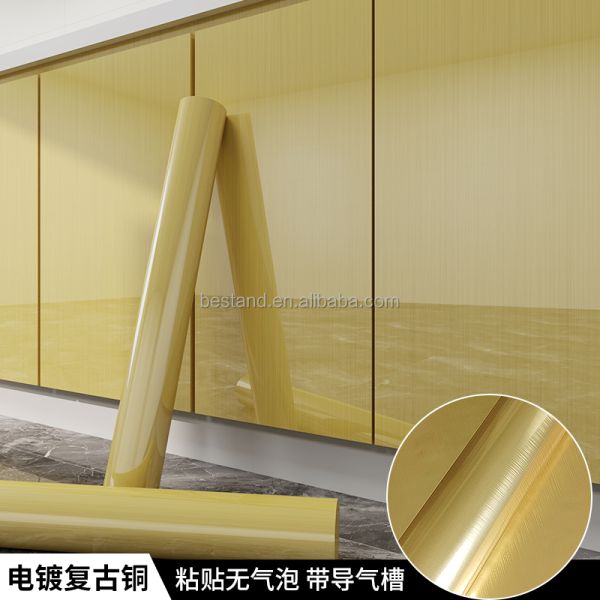 Transform Your Home with Self Adhesive Gold Stainless Steel Contact Paper Rust Resistant and Waterproof Features
