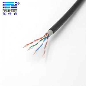 Cheap Outdoor Copper Communication Cable , Black Cat5e Network Cable Cat 5e FTP/Cat 5e UTP wholesale