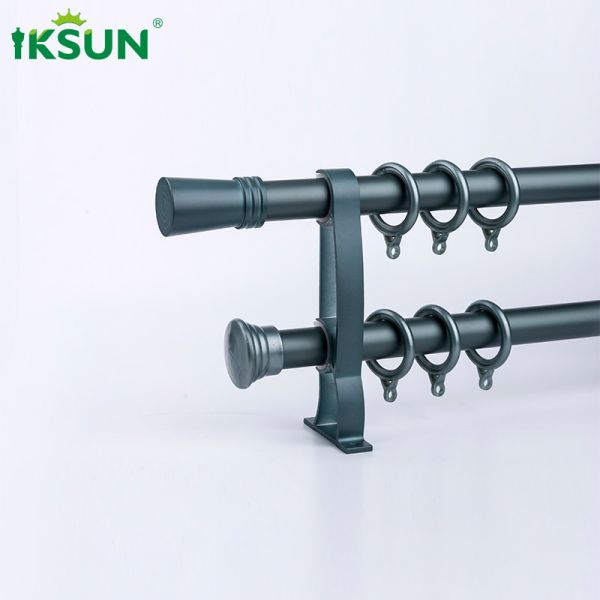 S Fold Double Aluminium Curtain Rod Ceiling Mount For Parlour Decoration