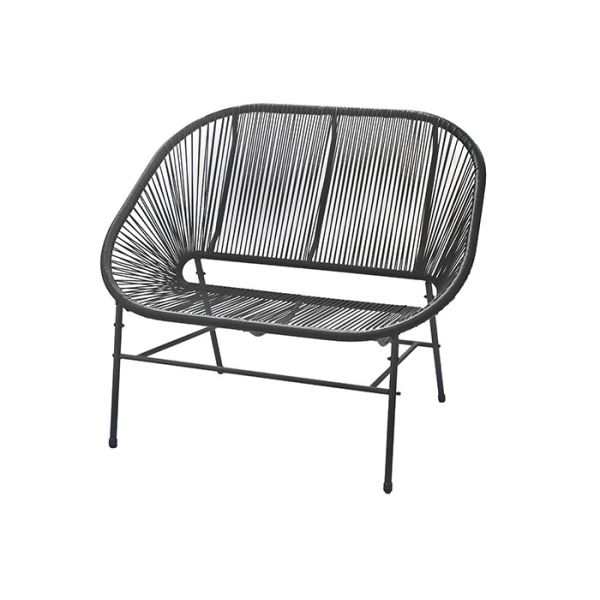 Smartly Engineered Steel Garden Rattan Chair No Fade For Two Person