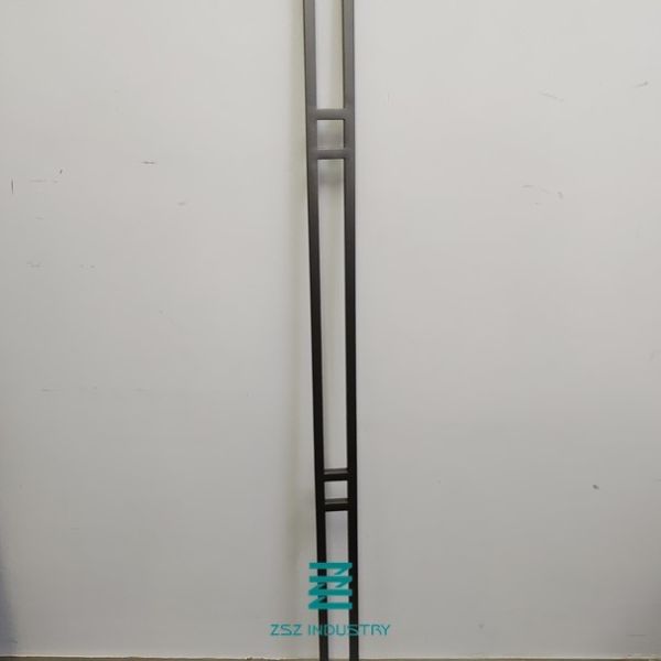 Ash Grey Iron Balusters Metal Gate Posts Double Bar Iron Hollow Tube Square 1/2" X 1/2"