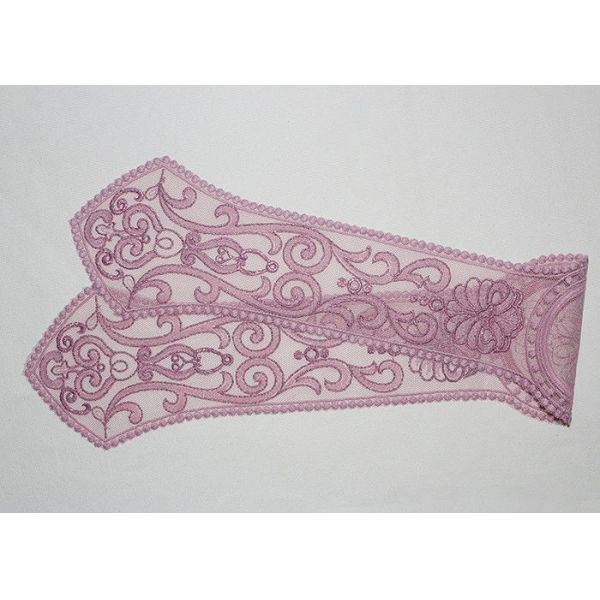 Purple Lace Collar Applique Floral Embroidered Tulle Mesh Trim For Neckline