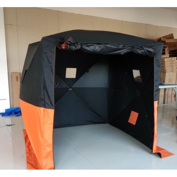 147X147X165CM Black Outdoor Work Tent Fiberglass Waterproof Coated Polyester 150D One Man Flip Over Ice Shelter