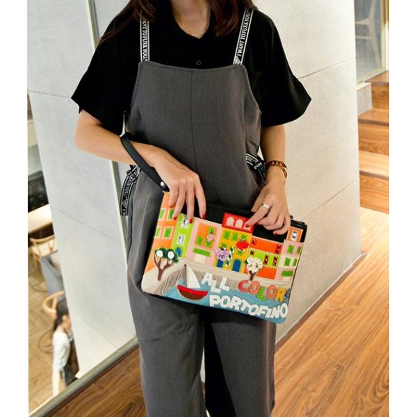 New women's European and American fashion personality casual hand diagonal package original manual rectangular cross-sec