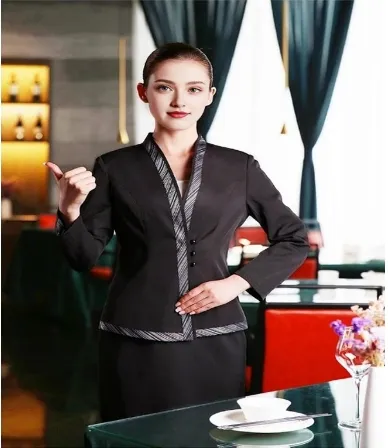 Custom Design Long Sleeve Manager Hotel Uniform for Waiter Waitress