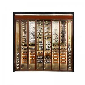 China Luxury Metal Wine Storage Cabinet Temperature Control Refrigerated Wine Rack on sale