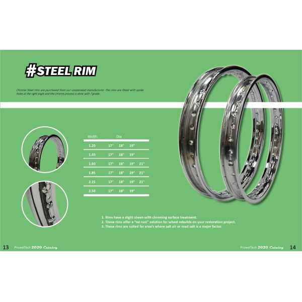 Steel Motorcycle Wheel Rims 2.15x18 Chrome Steel Rim