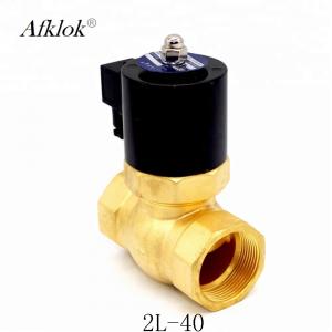 China Brass 1-1/2 High Temperature Hot Water Solenoid Valve 24V DC on sale
