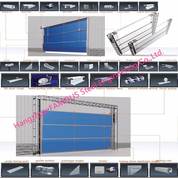 Segmental Overhead Steel Doors Vertical Lifting Counterweight Sectional Industrial Doors
