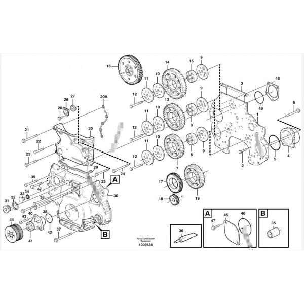 Excavator Spare Parts EC380 EC480 11128611 15054375 Power Wheel Take Off Gear