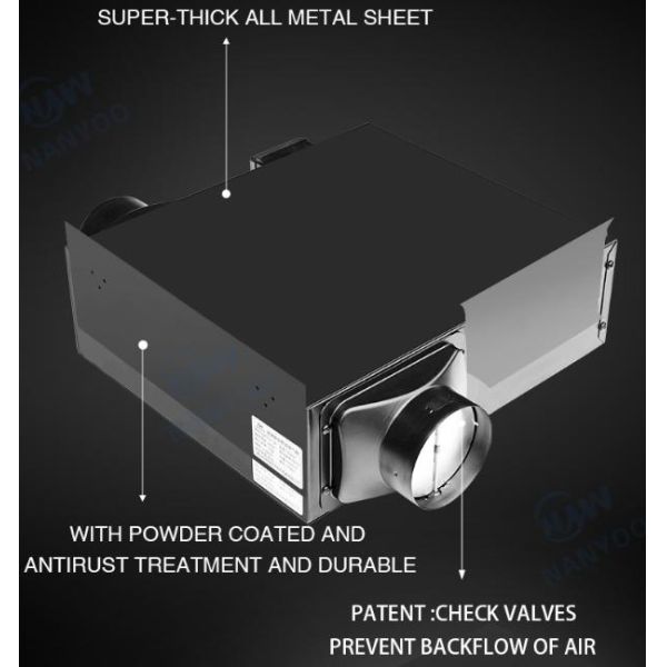 Small Ultra Thin 120CMH 100mm Ventilation Duct Fan