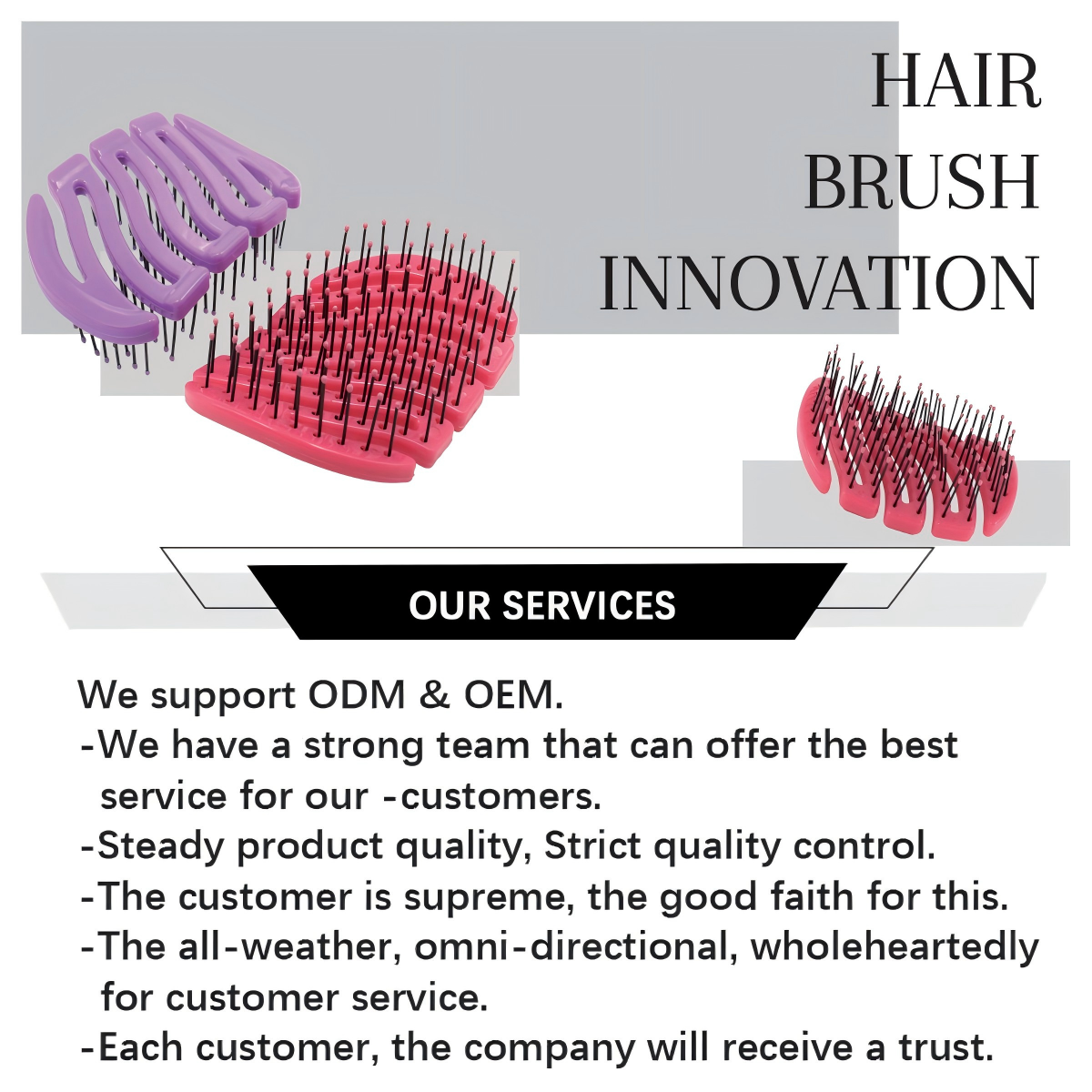 Smooth Hair No Knot Scalp Massage Hair Brush Portable Dry And Wet Dual Use Shampoo Brush