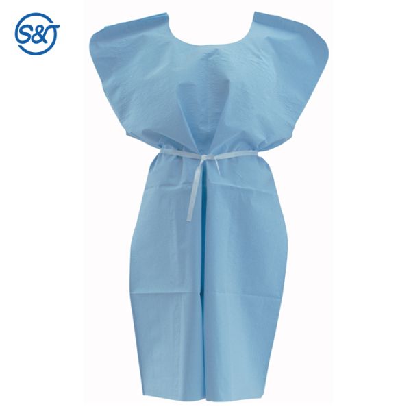 Short Sleeve Disposable Patient Gown Unsiex Sterile Reinforced Surgical Gown