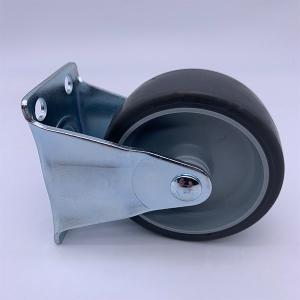 Light Duty 2 Inch Soft Rubber Caster Wheels Plate Rigid