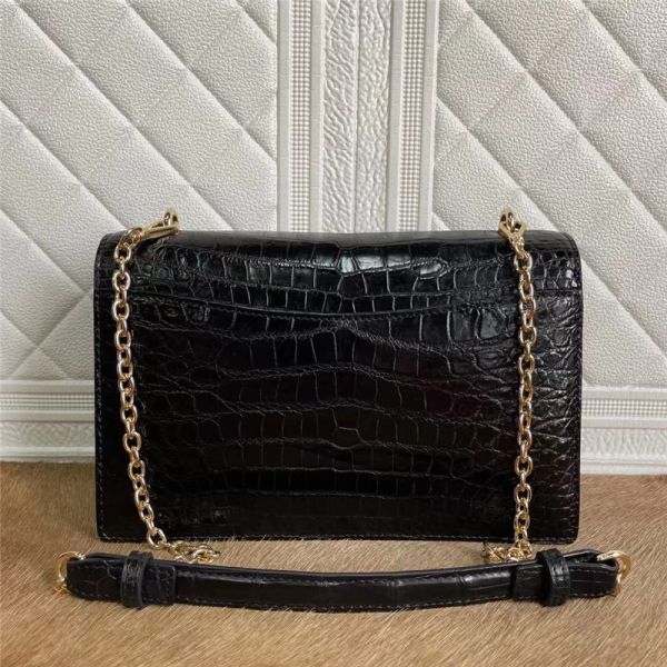 Authentic Crocodile Belly Skin Women Flap Purse Genuine Alligator Leather Lady Messenger Bag Female Single Shoulder Bag