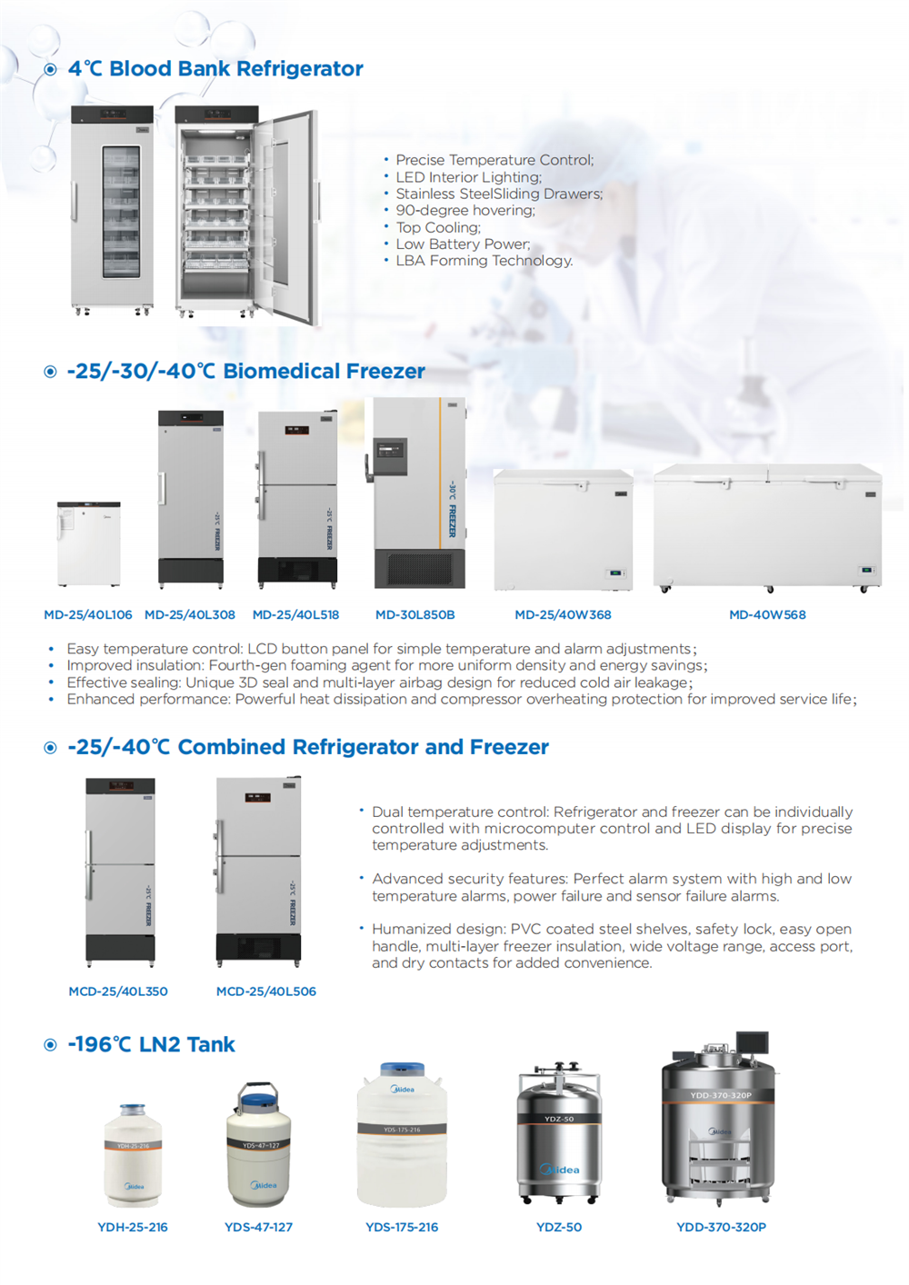 MD-25L308 Medical Pharmacy Biomedical Plasma Freezer For Vaccine Rna DNA Storage -25 Degree