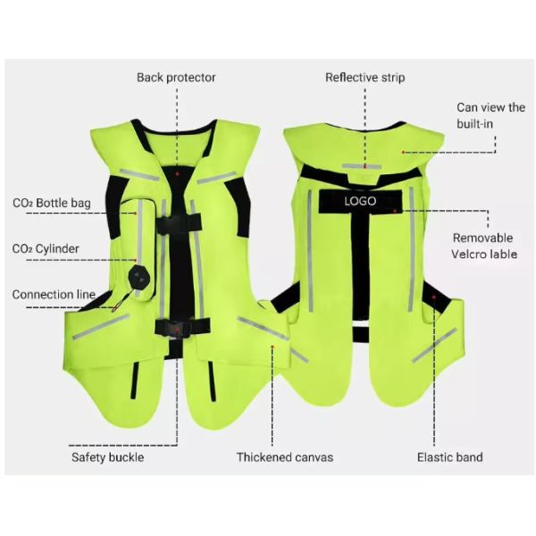 Textile Jacket Airbag Safety Propeller Motorcycle Dirt Bike Riding Airbag Vest