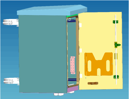 DIN Rail Outdoor Pole Mount Enclosure Three - Point Lock With Fan Cooling