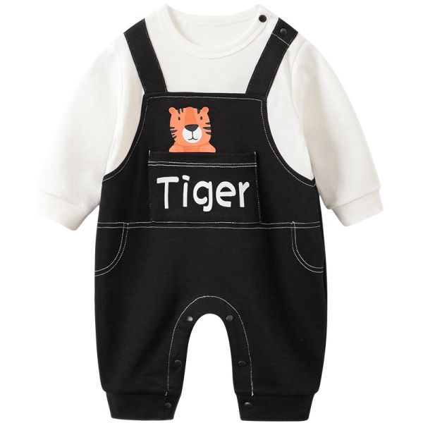 Children'S Short Sleeve Overall For Newborn Cartoon Strap Overalls Spring Autumn