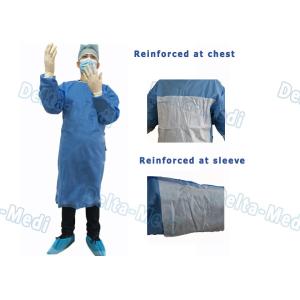 Cheap 35 - 50gsm Disposable Surgical Gown Reinforced Waterproof Latex Free wholesale
