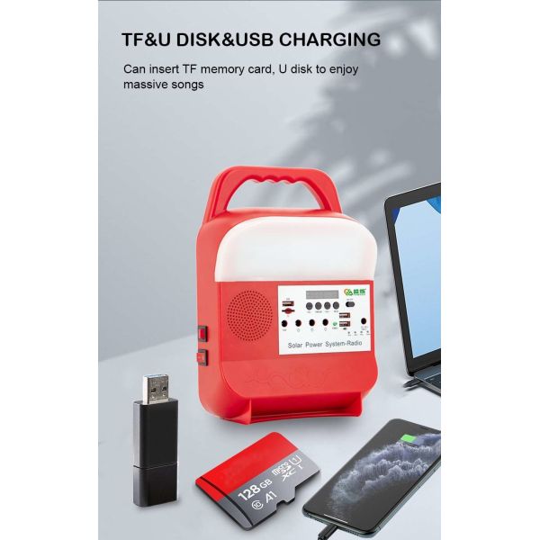 Mini Mobile Solar Panel Battery Power System Phone Charger Function Home Bulbs