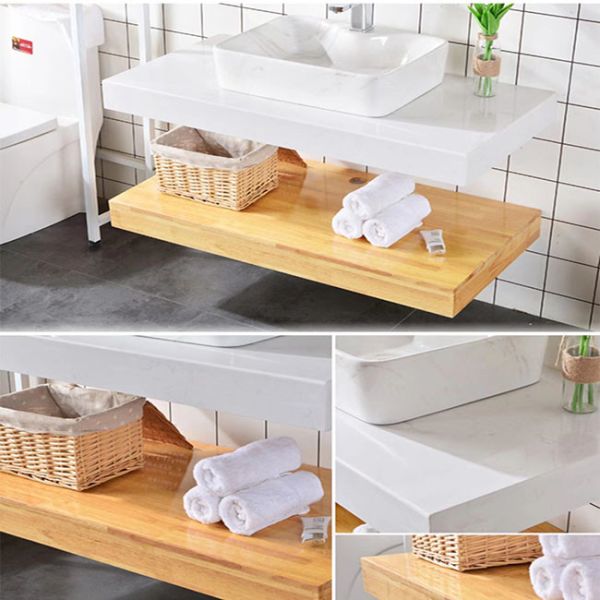 Waterproof Wall Mounted Bathroom Vanity Mirror Cabinet European Model Wood Color