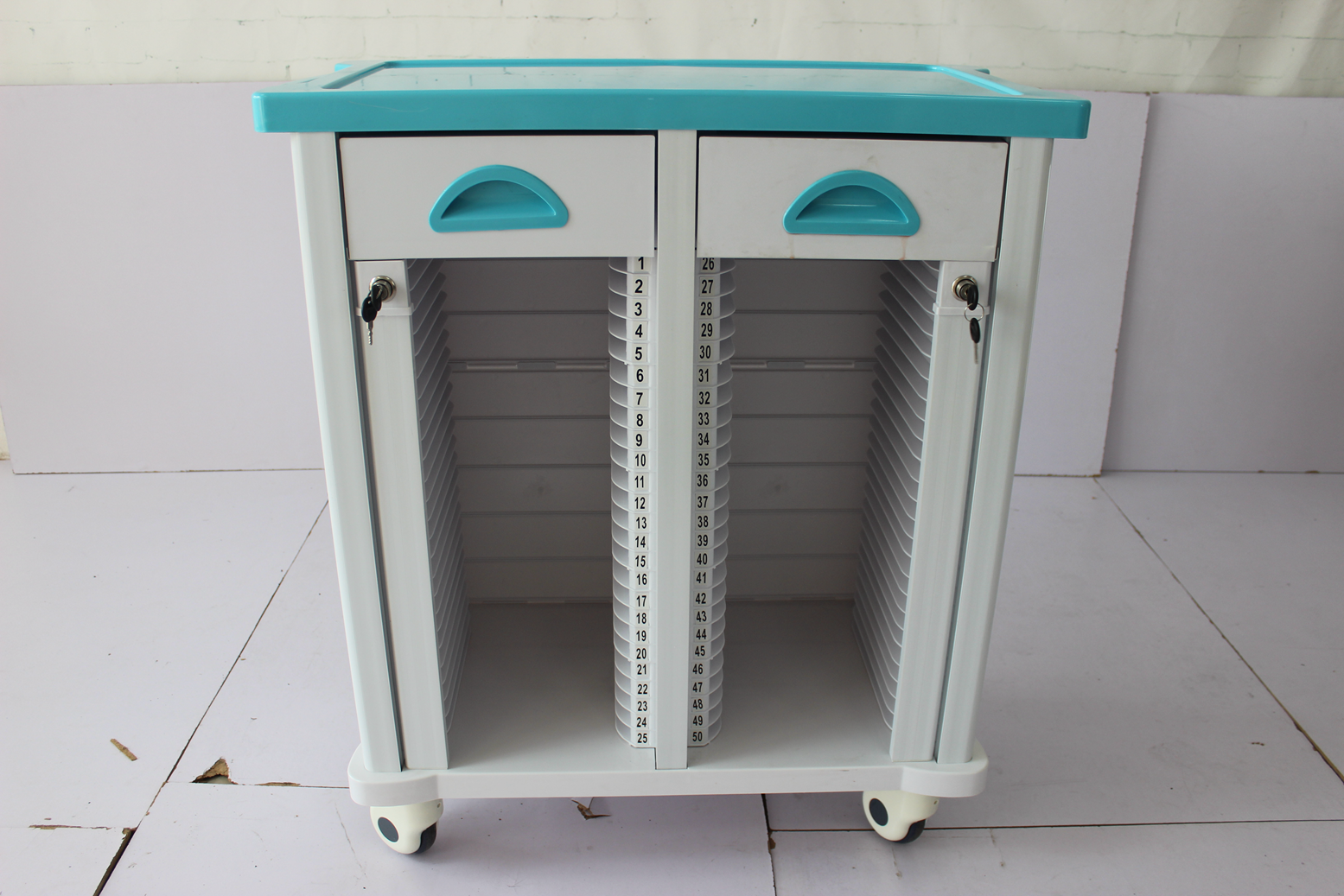 ABS Hard Plastic Hospital Trolley 25 30 40 50 60 80 Cells Premium Metal