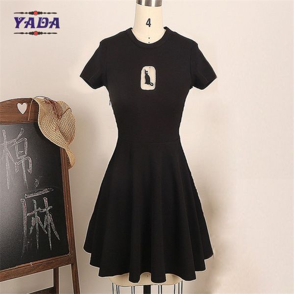 Fashion cat womens beach wear brand lady dresses one piece latest for women summer skater dress