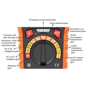 Commercial Auto Range Digital Multimeter With Relative Sound Level Meter