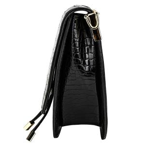 Womens Small Black Pu Leather Saddle Bag Handbags Crossbody