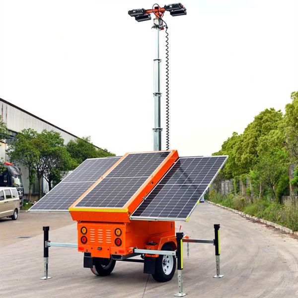 1305W Solar Powered Portable Light Towers LED Mobile Light Tower For Construction Sites