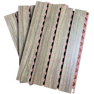 Sound Absorption Wooden Grooved Acoustic Panel Polyester Melamine Diffuser
