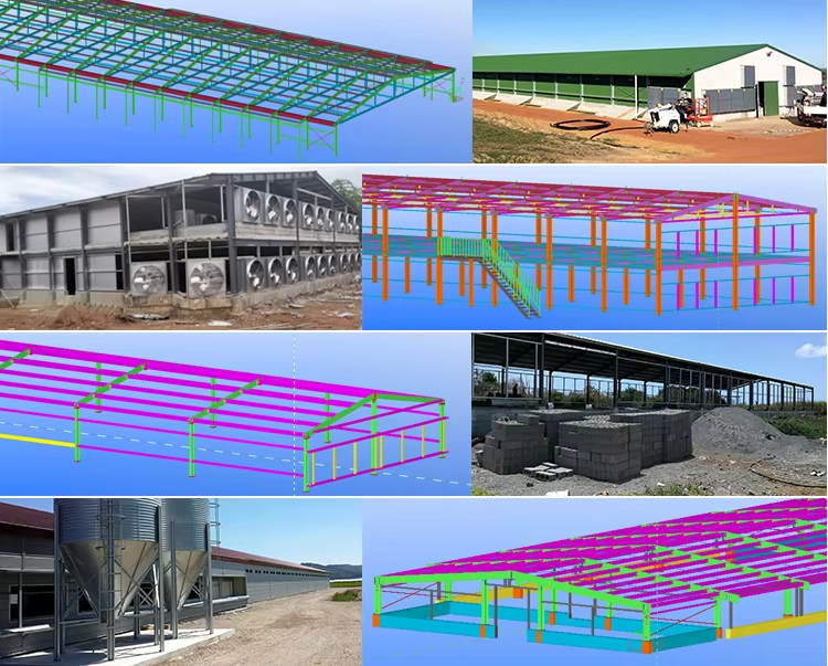 High Stable Prefabricated Light Steel Structure Farm Sheds Poultry House Building