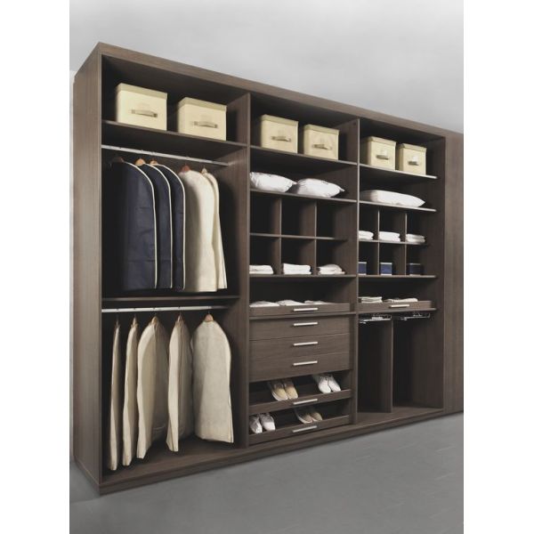 Aluminum Glass Door Walk In Wardrobe Cabinets With Hanging Place and Mirror