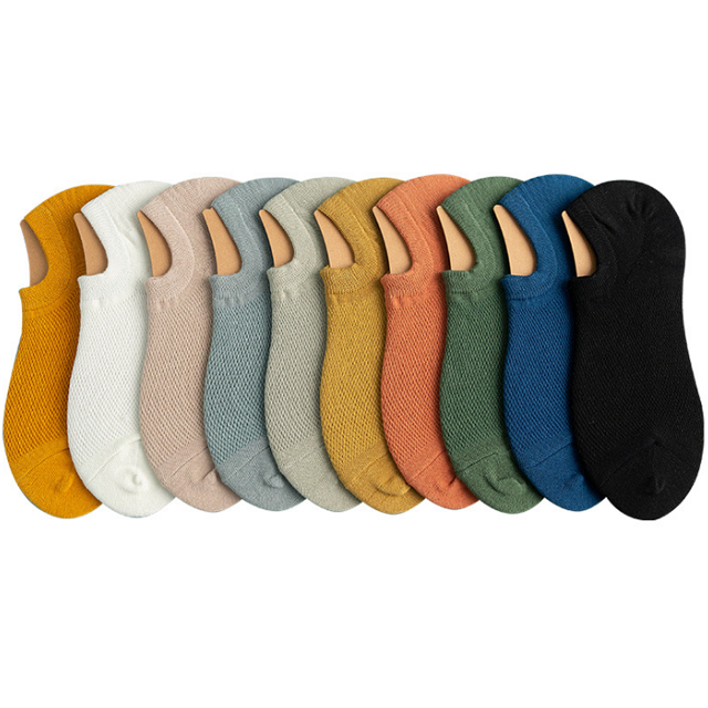 Wholesale Custom Summer Thin Breathable Mesh Women Cotton Invisible Socks