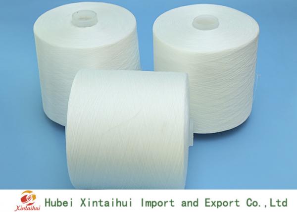 Quality Raw White Knotless Polyester Sewing Yarn , Ne 40/2 Spun Polyester Yarn for sale