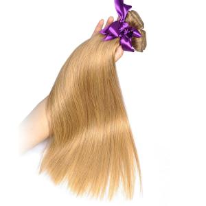 Cheap Colored Brazilian Ombre Hair Weave Weft #27 Color Straight Virgin Hair Extension wholesale
