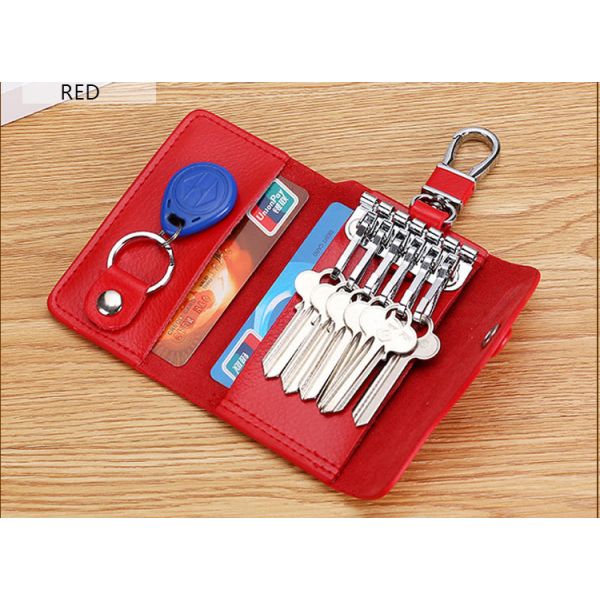 Cowhide waist key chain household large capacity fashion multi-function car lock key bags
