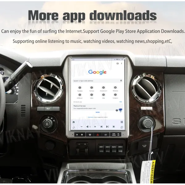 Viknav 12.1Inch Android Touch Screen Car Radio Ford F250 2013 2014 Carplay Auto Stereo Aftermarket Head Unit Video Player