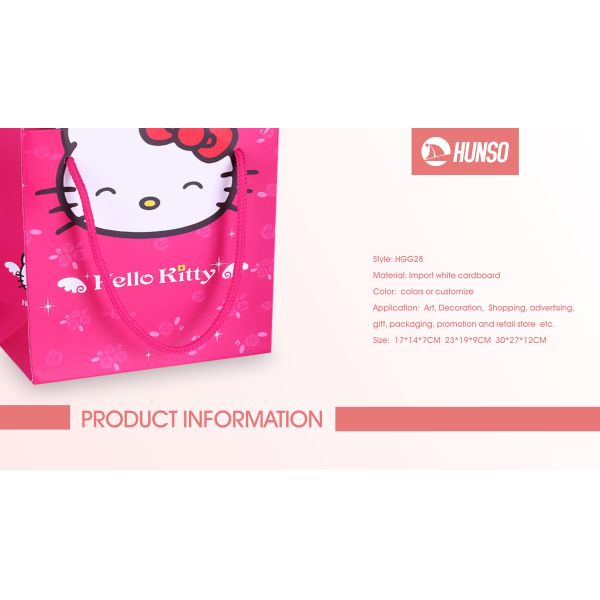 Hello Kitty Rose Red Branded Custom Paper Shopping Bags C1S 9CM